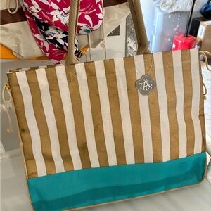 Striped Tote Bag - Gold and Teal .. several for sale. $25 for each bag